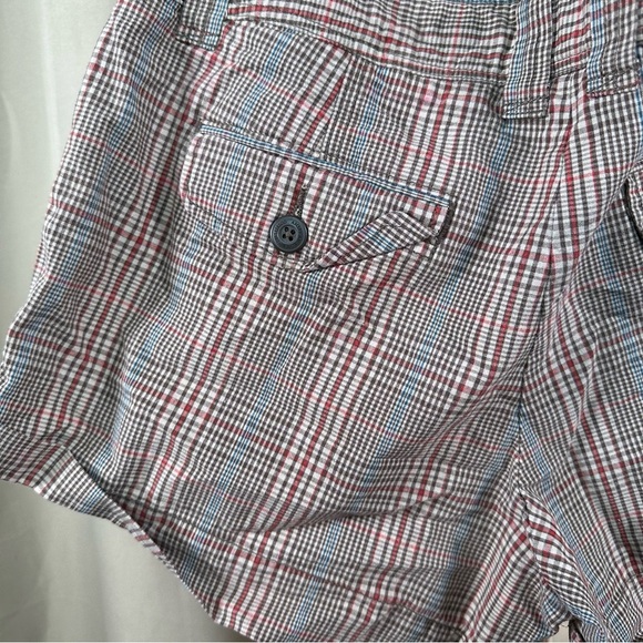 American Eagle Outfitters Brown Red and Cream Check Plaid Shorts Size 10 - Picture 5 of 15